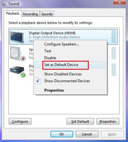 sigmatel audio settings